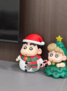 新年蜡笔小新桌面装饰摆件手办潮玩玩具可爱电视柜治愈系乔迁送礼