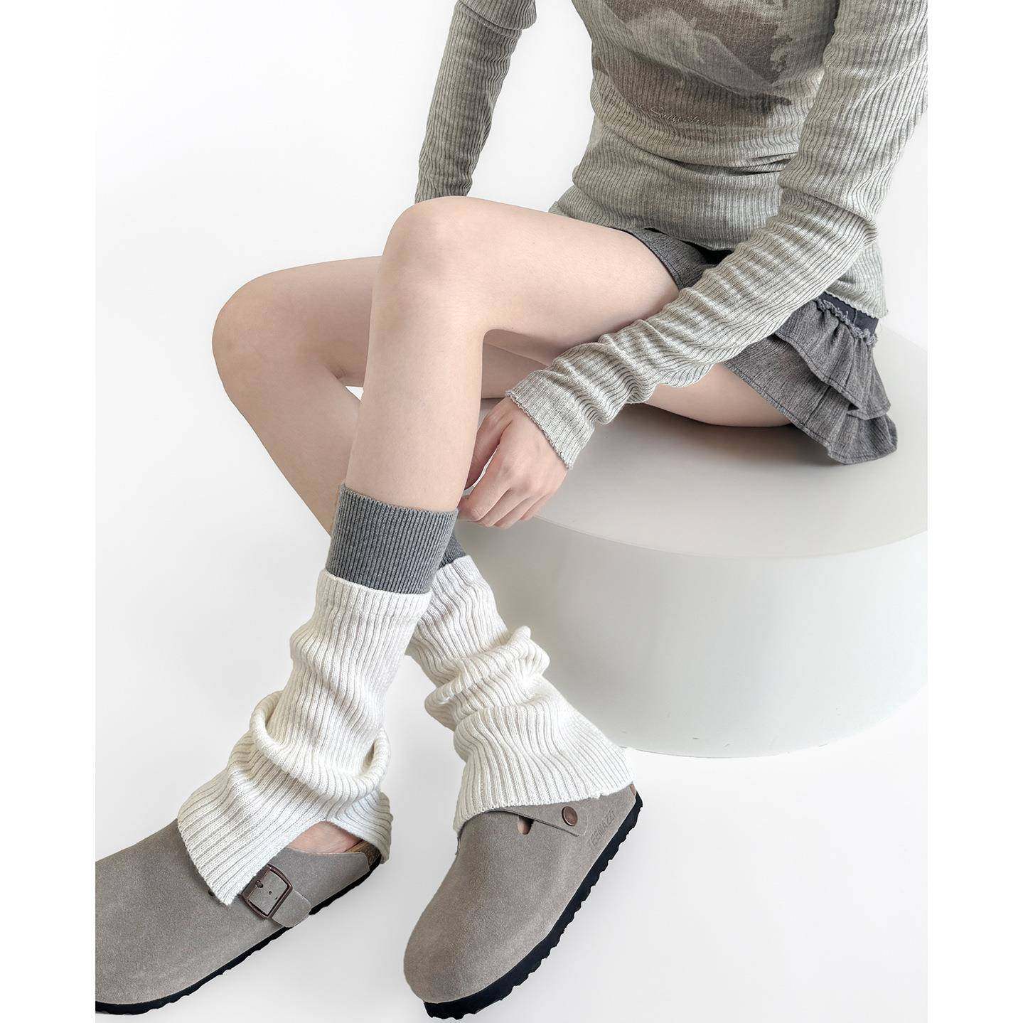 秋冬拼色开叉袜套针织百搭小腿袜叠穿搭鲨鱼裤堆堆腿套撞色袜子女,女士内衣/男士内衣/家居服,短袜,淘宝优惠券,粉丝福利购,淘宝优惠卷