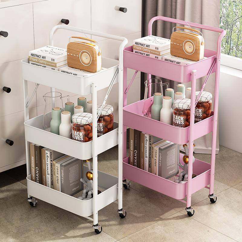 折叠多层收纳小推车零食架床头夹缝置物架厨房卫生间移动储物架子,收纳整理,书桌收纳置物架,淘宝优惠券,粉丝福利购,淘宝优惠卷