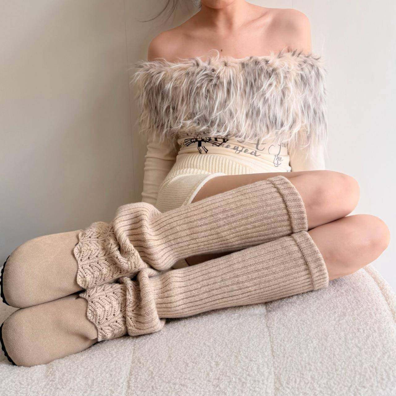 秋冬堆堆腿套洋气叠穿针织纯色百搭保暖微喇竖条纹拼接凤尾袜套女,女士内衣/男士内衣/家居服,短袜,淘宝优惠券,粉丝福利购,淘宝优惠卷