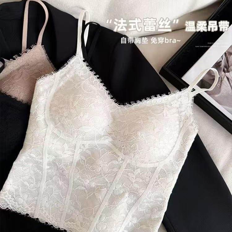 法式蕾丝美背吊带背心女内搭带胸垫内衣女秋季薄款可外穿打底上衣,女士内衣/男士内衣/家居服,文胸,淘宝优惠券,粉丝福利购,淘宝优惠卷