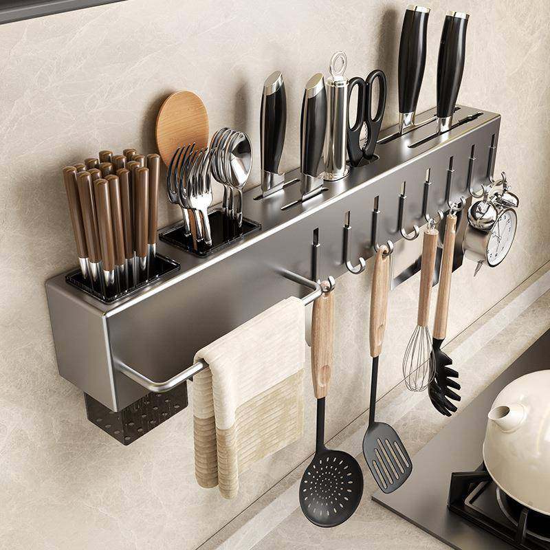 厨房收纳置物架免打孔多功能家用调料壁挂式筷子刀架用品大全挂架,厨房/烹饪用具,抹布架/厨房清洁收纳架,淘宝优惠券,粉丝福利购,淘宝优惠卷