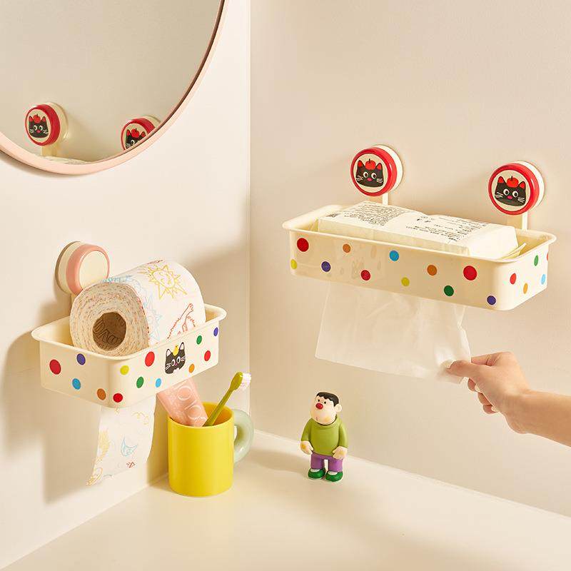 吸盘卫生间纸巾盒免打孔多巴胺壁挂厕所厕纸盒抽纸盒卷纸盒纸抽盒,收纳整理,纸巾盒,淘宝优惠券,粉丝福利购,淘宝优惠卷