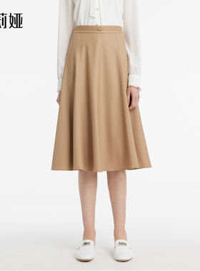 【】歌莉娅新品精纺羊毛遮肚半身裙1C2L2B100