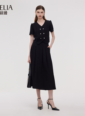 歌莉娅夏季醋酸小香风两件套（短袖外套+A型半裙）1E4LAB010