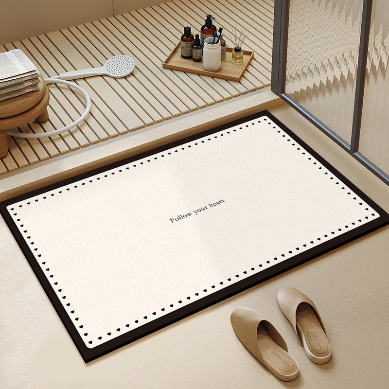 卫生间地垫浴室硅藻泥吸水垫厕所门口防滑脚垫子洗手间大尺寸地毯