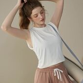 健身宽松速干新款 薄款 夏季 女瑜伽服上衣罩衫 运动背心跑步2025 无袖