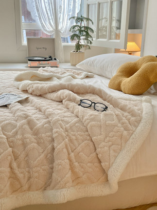 塔芙绒羊羔绒双层毛毯被办公室盖毯沙发午休午睡毯学生宿舍小毯子