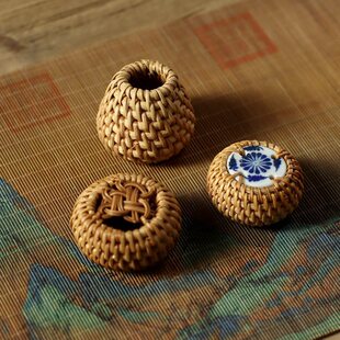 Handmade Old Autumn Vine Tea Lid Tray, Autumn Vine Lid Set, Vine Weaving Tea Set, Kung Fu Tea Accessories, Pot Lid Rack