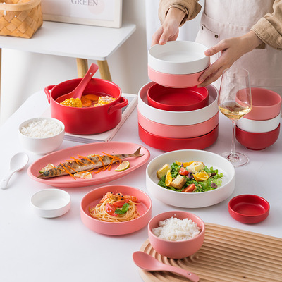 High aesthetic ceramic bowls, household dining plates, soup bowls, rice bowls, hotel food plates, high-end dishes, tabl