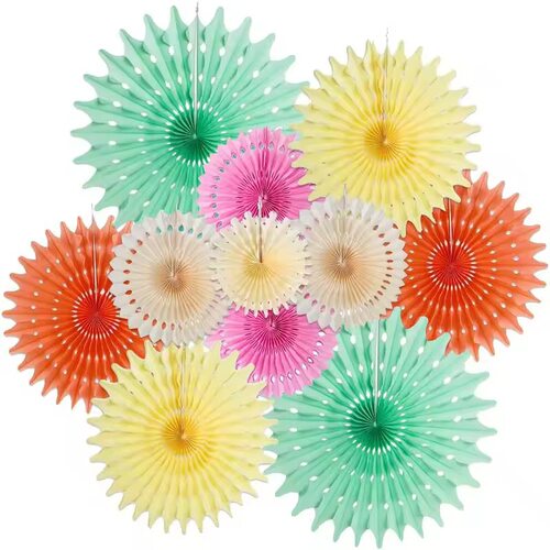 Christmas decoration paper fan hollow snowflake fan honeycomb paper fan flower party decoration European and American w