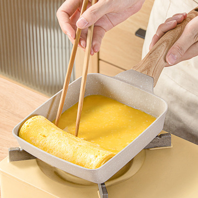 Thick Egg Stewed Wheat Rice Stone Square Mini Steak Fry Pan Breakfast Japanese Tamako Stewed Pancake Flat Bottom Non st