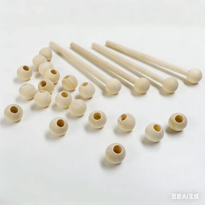 Natural wood color, half hole wood, scattered lotus wood, grain wood, grinding teeth, DIY accessories with insertable w