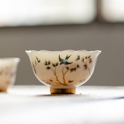Dehua sheep fat jade good white porcelain high-end master cup tea cup guest cup single household ceramic kung fu tea set