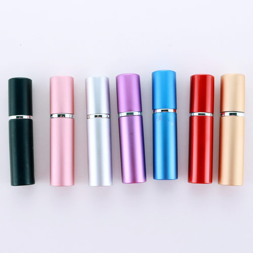 5ml flat head matte glass liner spray bottle with anodized shell color cosmetics perfume bottles