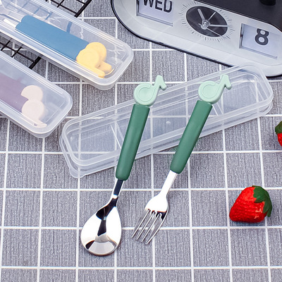 Baby scraper spoon 304 stainless steel spoon fork double headed fruit dredger spoon baby food utensils