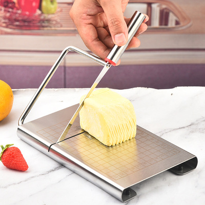 Stainless steel cheese slicer, multifunctional cheese cutter, household ham butter cheese slicer, kitchen tool