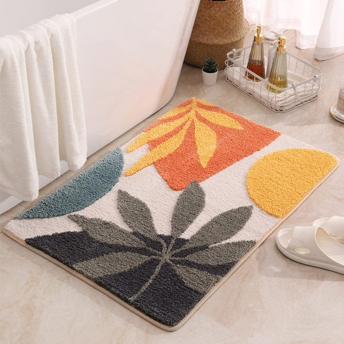 Small Fresh Cashmere Imitation Carpet, Water Absorbing and Anti slip Foot Mat for Bathroom Doors, Home Bedroom Bedside