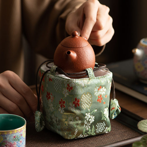 Outdoor storage bag, Kung Fu tea set, portable cloth bag, small tea pot, tea bag, travel tea set bag, portable bag