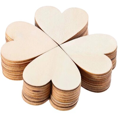 Heart shaped template DIY handmade wedding decoration wooden board multi specification love wood chip kindergarten wood