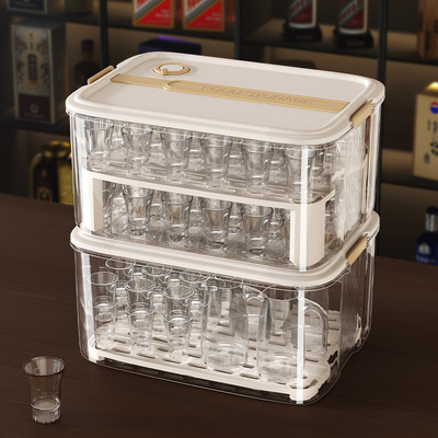Wine glass storage box Dust proof storage rack Small wine glass Beer glass Small white wine glass storage artifact cup