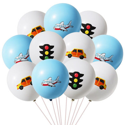 12 inch transportation, latex balloons, airplanes, cars, traffic lights, parties, decorations, baby birthdays