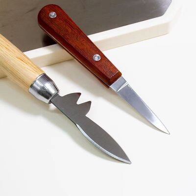Round wooden handle oyster knife, oyster knife, multi-functional oyster knife, scallop knife