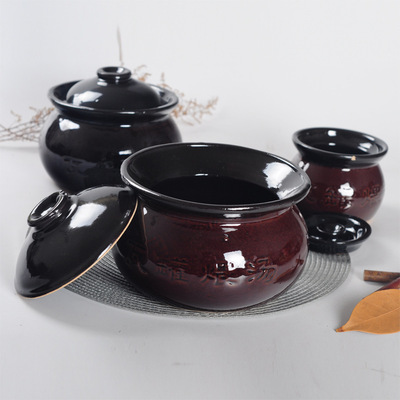 Pottery clay pot stew pot, water-resistant stew pot, ceramic snack stew pot, characteristic stew pot, clay pot soup pot