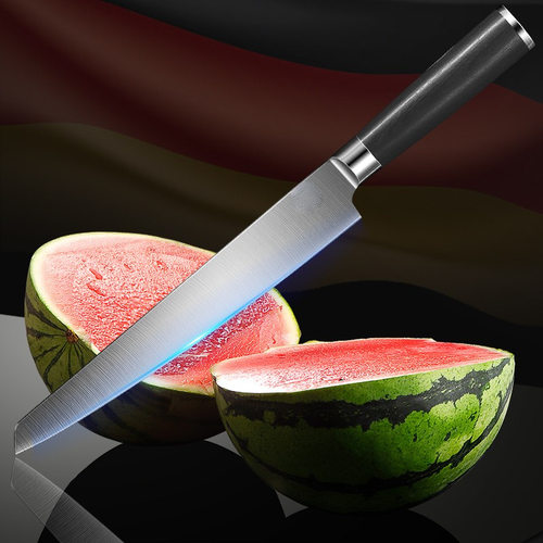 Light luxury black color wood stainless steel fruit knife, household thick wood handle watermelon knife, kitchen with k