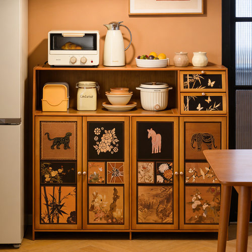 2026 Multi functional Cabinets, Storage Cabinets, Floor standing Multi layer Storage Cabinets, Kitchen Shelves, Microwa