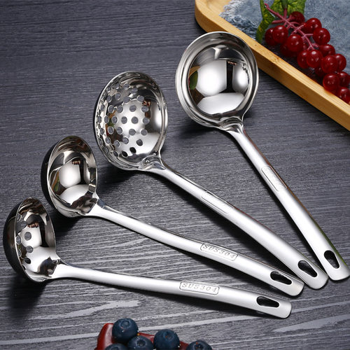 304 stainless steel soup shell, bare body, large soup spoon, leaky spoon, kitchen utensils, cooking spoon, deep pot sou