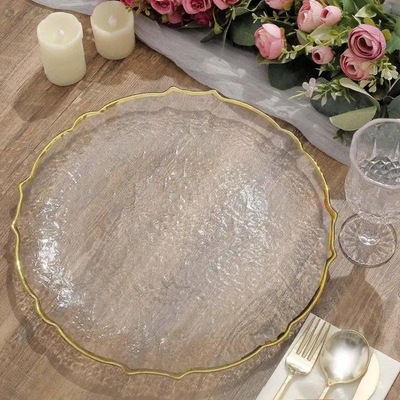 European style decorative plastic plate, circular flat plate, hotel wedding party main plate