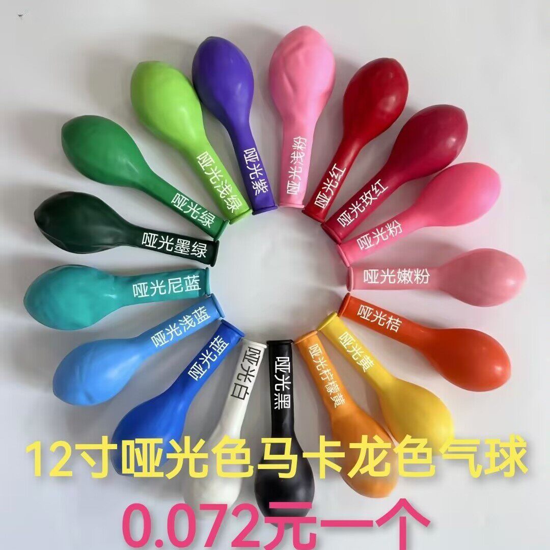 Cross border Amazon 12 inch 2.8g matte macaron balloon for visiting the United States, thickened decoration, wedding go - 实物图