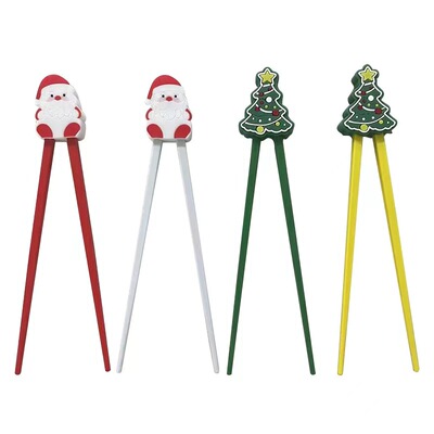 Santa Claus silicone children's chopsticks Christmas baby training learning chopsticks children practicing chopsticks l