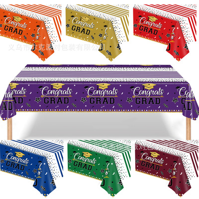 Student Graduation Season Tablecloth Multi Color Adult Graduation Party Tablecloth Disposable Party Decoration Tableclo