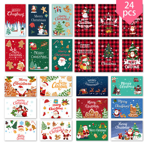 Foreign trade square high-end holiday Christmas card creative small card Christmas card English combination envelope set