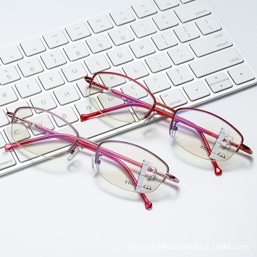 Long distance dual-use presbyopia glasses for women, progressive multifocal presbyopia glasses, automatic zoom, anti bl