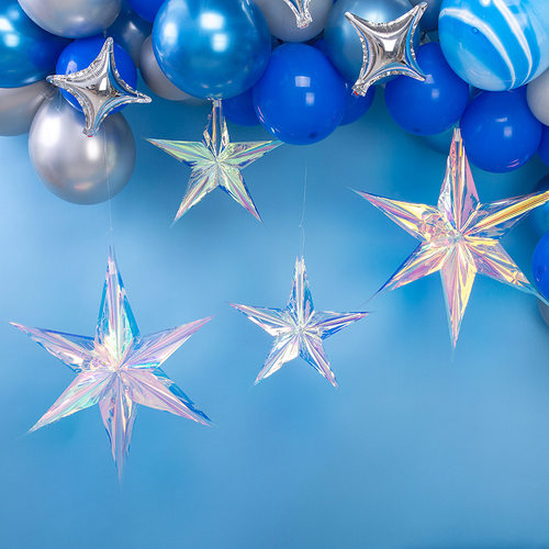 Pentagon Star Flower Graduation Ceremony Decoration Wedding Birthday Shopping Mall Decoration Party Supplies Rainbow Fi