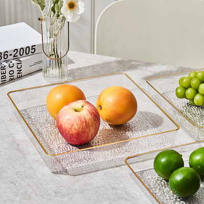 Square transparent fruit tray for home living room nuts, snacks, dried fruits, candies, fruit tray, fruit tray