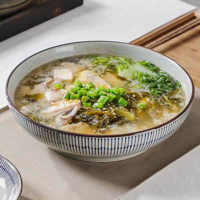Pickled Chinese cabbage Fish Large Bowl Household Large Soup Pot Boiled Fish Slices Large Bowl Maoxuewang Special Bowl-2