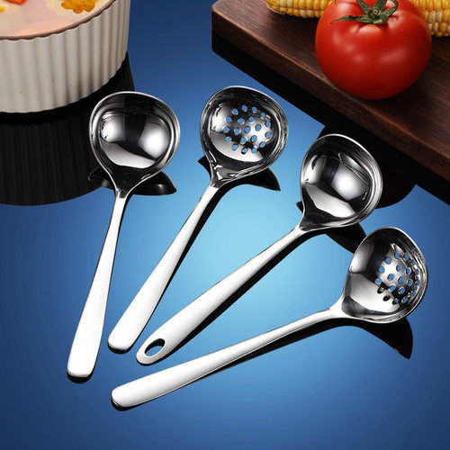 304 stainless steel soup spoon, leaky spoon, long handled small spoon, high-value tableware, sauce spoon, heart-shaped