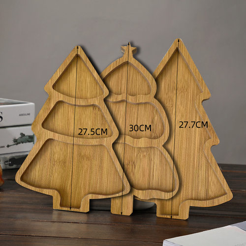 MDF wooden tray, Christmas tableware, dried fruit snacks, multi grid wooden plates, home fruit plates, restaurant fast