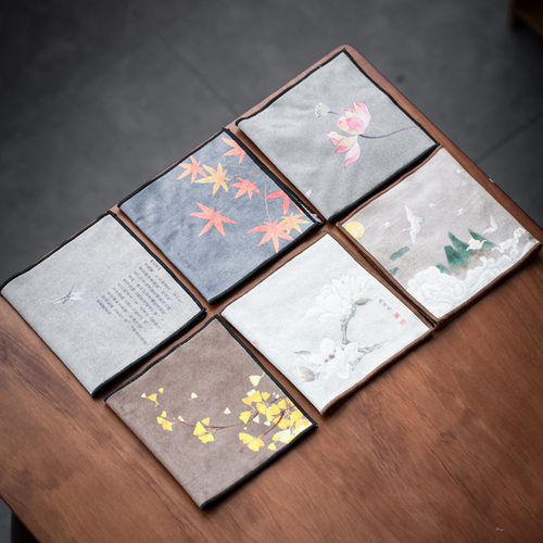 Suede tea towels for home use, Zen tea table, tea cloth, high-end water bottle, tea mat, Kung Fu tea set accessories