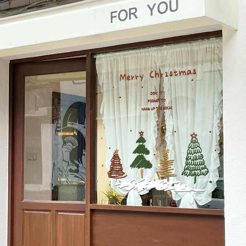 新年圣诞节装饰玻璃贴纸圣诞树静电贴窗贴门贴墙贴窗花贴字母,节庆用品/礼品,节日装扮用品,淘宝优惠券,粉丝福利购,淘宝优惠卷