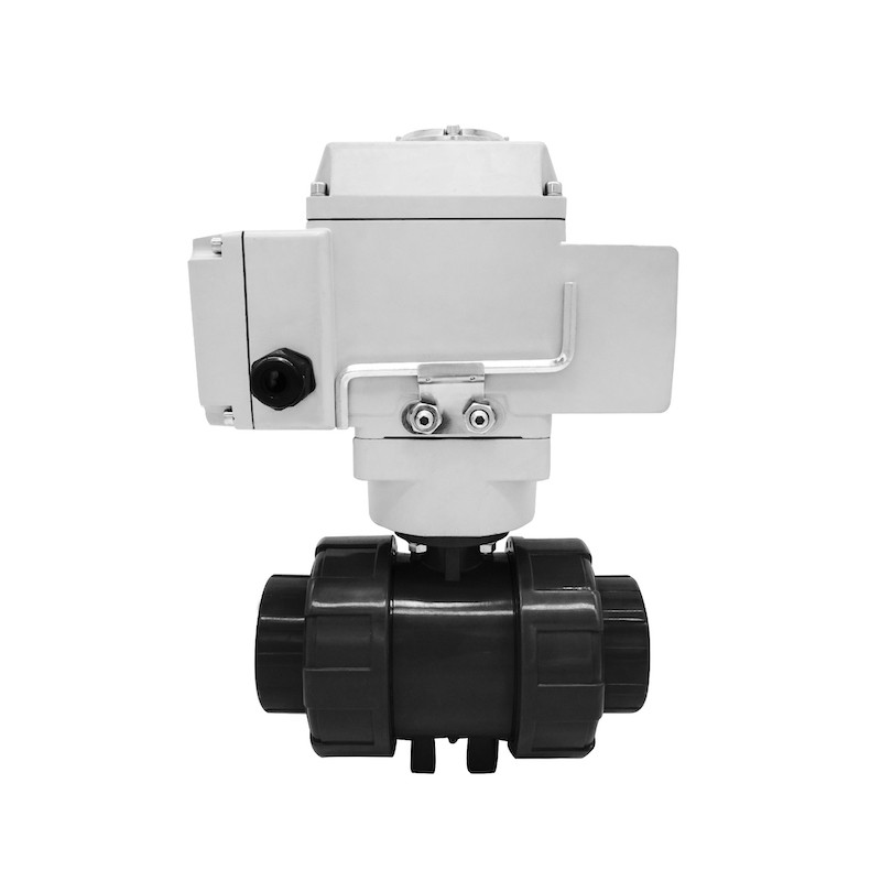 电动UPVC球阀塑料Q911F-16S耐酸碱防腐蚀 DN20 25 32 40 50 65 80