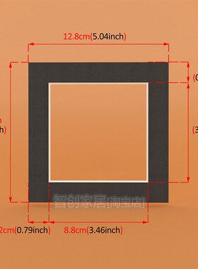 5寸6寸8寸10寸12寸14寸正方形卡纸白黑色相框内衬画框装裱照片垫