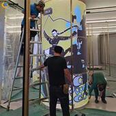 柔性LED显示屏室内软屏前台包圆柱 弧形3D裸眼滚动大屏柱子电子屏