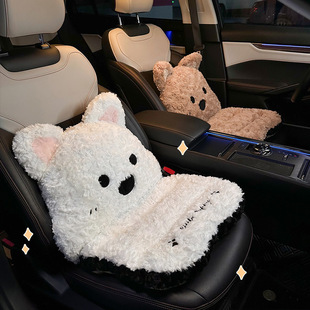 西高地可爱汽车坐垫毛绒冬季车内女生冬天车用加厚靠背一体式座垫