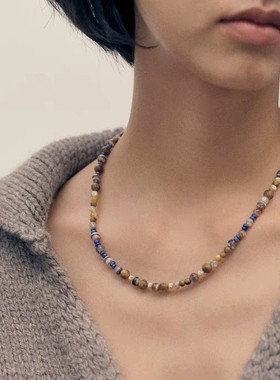 大自然疗愈串珠项链天然石沉香项链露珠玛瑙锁骨链质感时尚松弛感