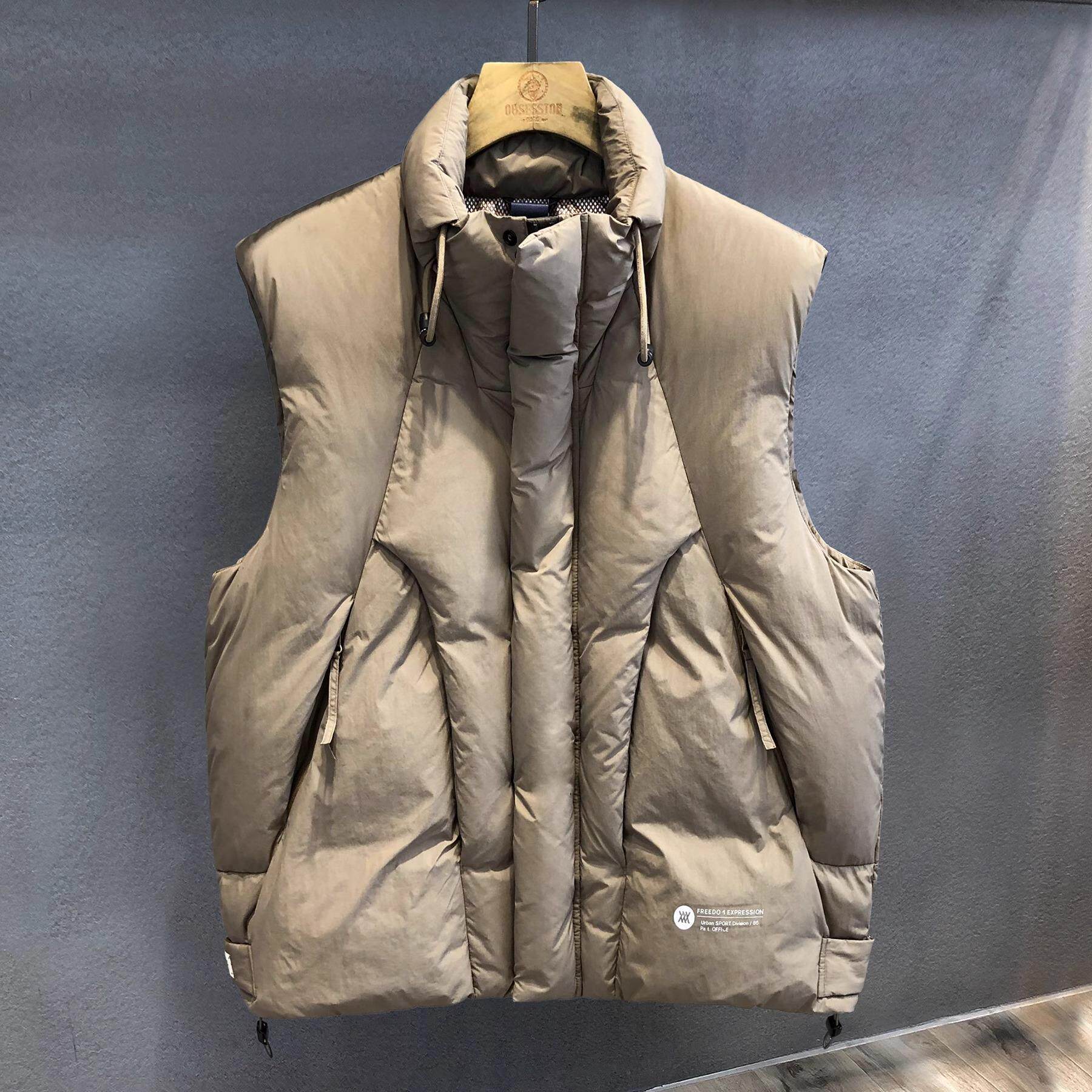 it neith BIAS舱体式高蓬松白鸭绒羽绒马甲士男冬季保暖羽绒背心